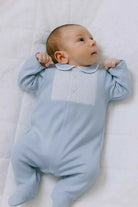 Dainty Delilah Baby Boys Blue Smock Spanish Babygrow