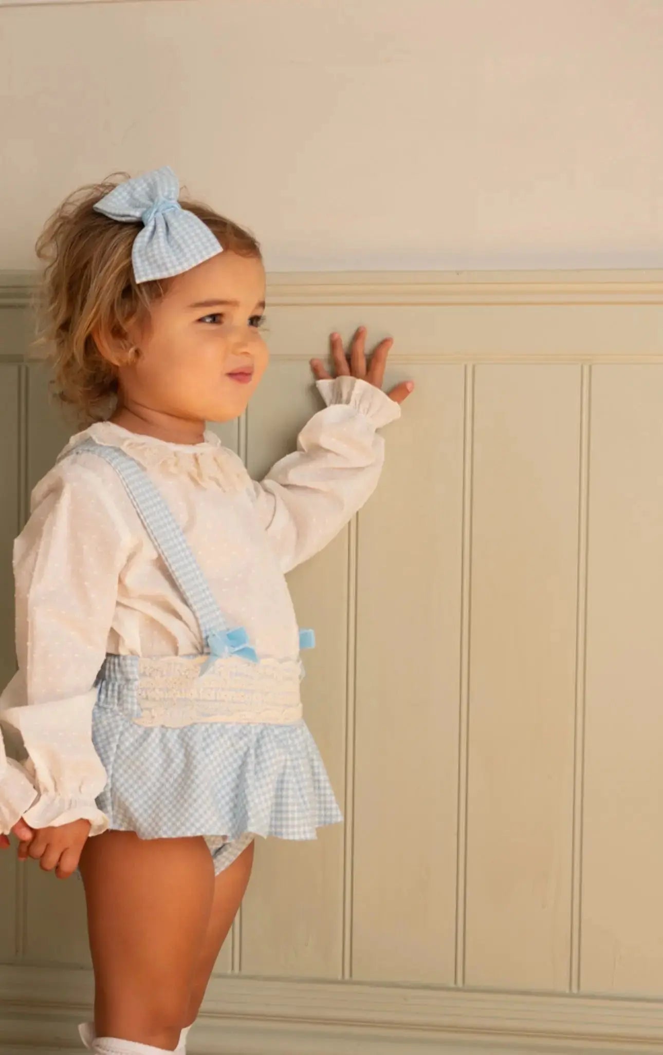 AW25 Babine Blue Gingham Hair Bow Babine