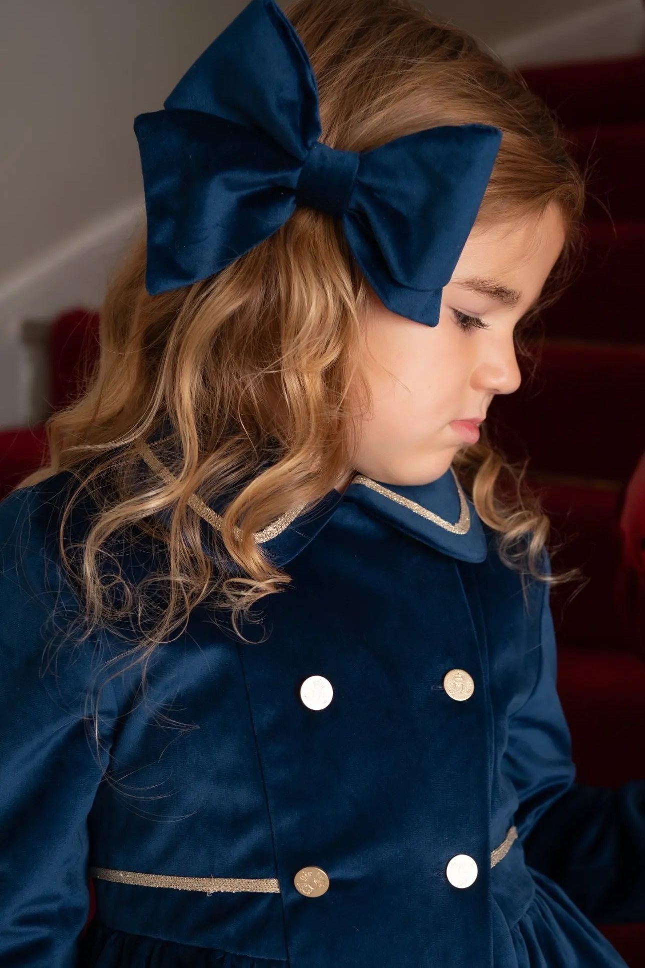 AW25 Babine Navy Velvet Hair Bow Babine
