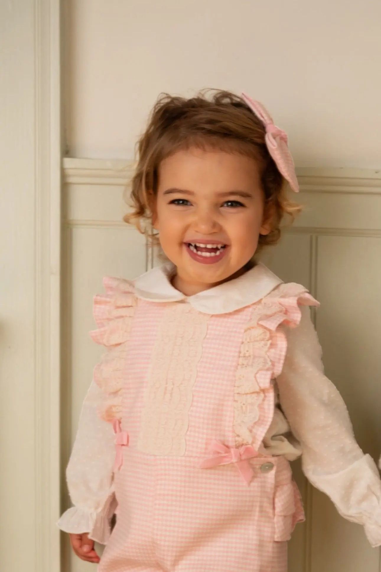 AW25 Babine Pink Gingham Hair Bow Babine