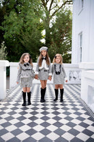 AW25 Babine Girls Black Tweed Blazer, Skirt, Shirt & Beret Babine