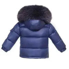 Darker Navy Blue Fur Hood Unisex Coat - In Stock
