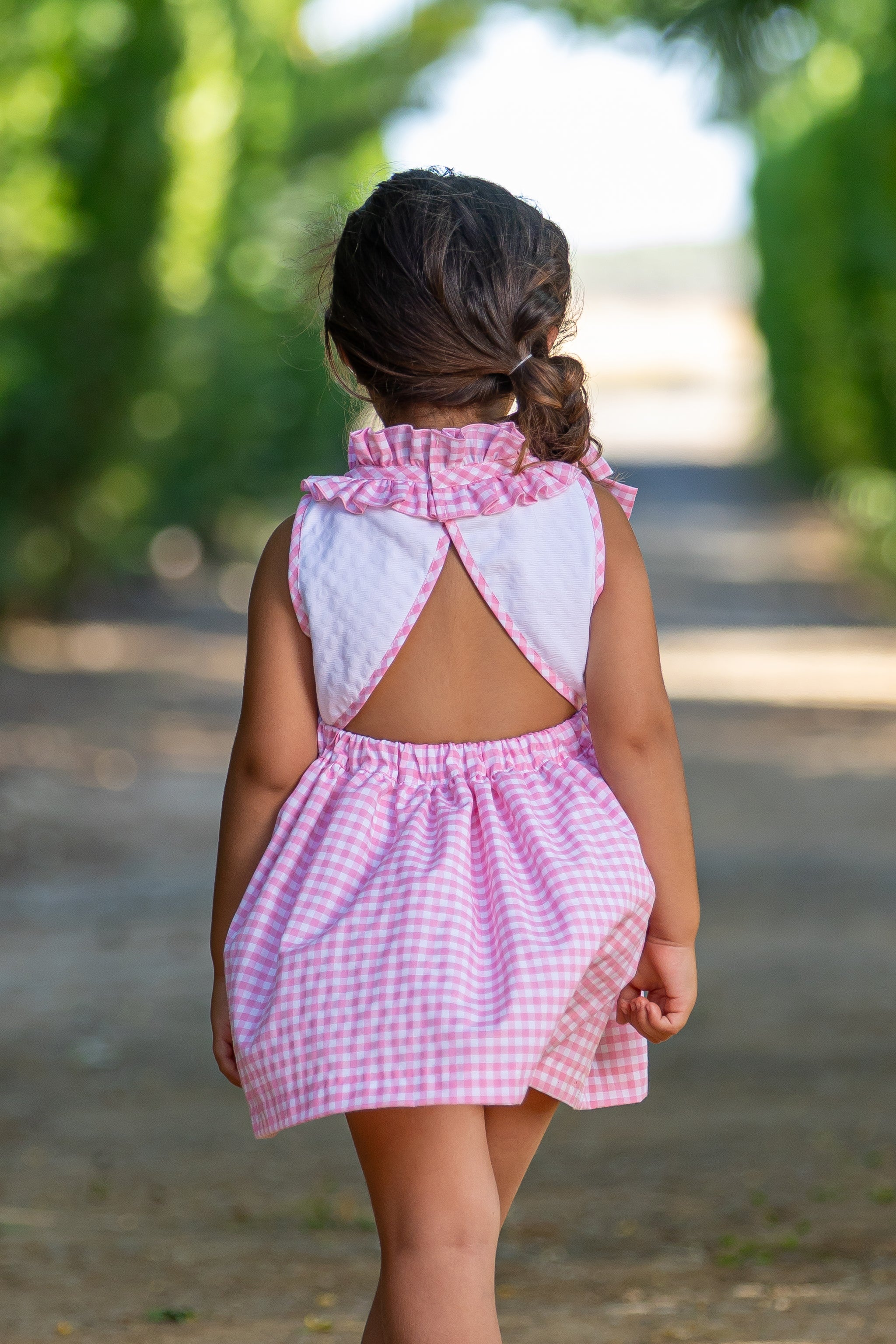 SS25 Babine Girls Pink Gingham Dress