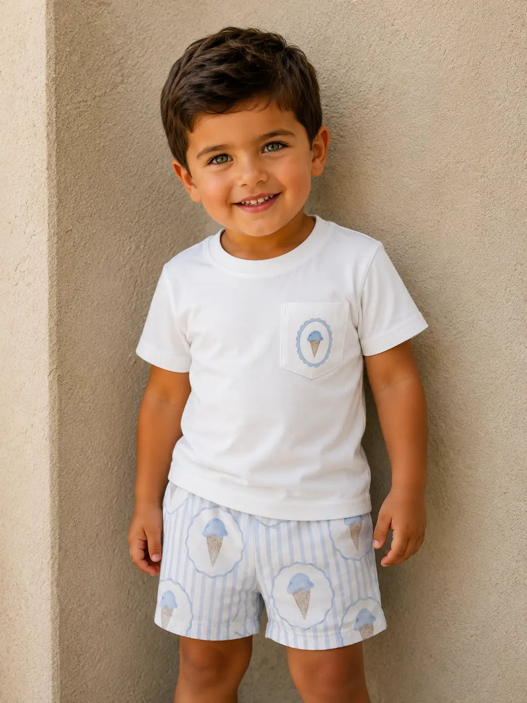 SS26 By Dot Boys Ice Cream Swim Shorts & T Shirt By Dot Kids
