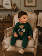 AW26 Dainty Delilah Baby Boys Green Knitted Bear Tracksuit Dainty Delilah
