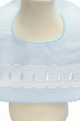 Unisex Spanish Blue Pique Ribbon Bib