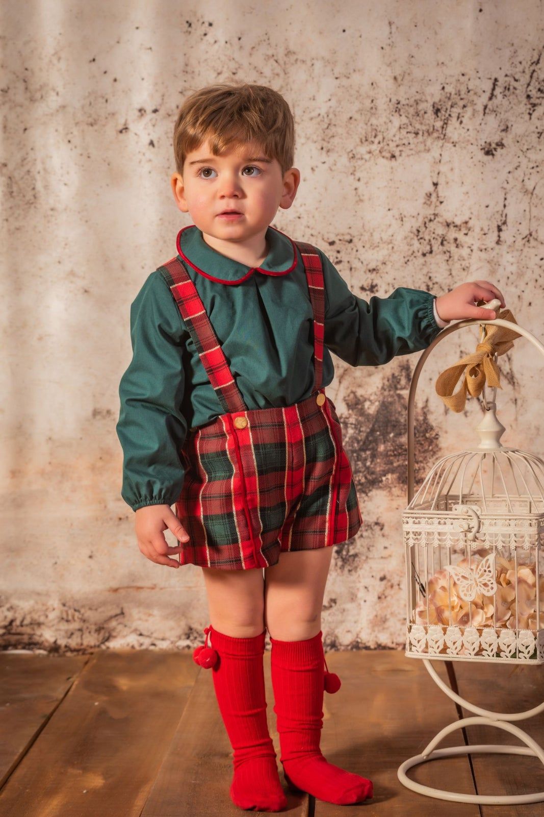 AW24 Babine Boys Christmas Tartan Romper Set