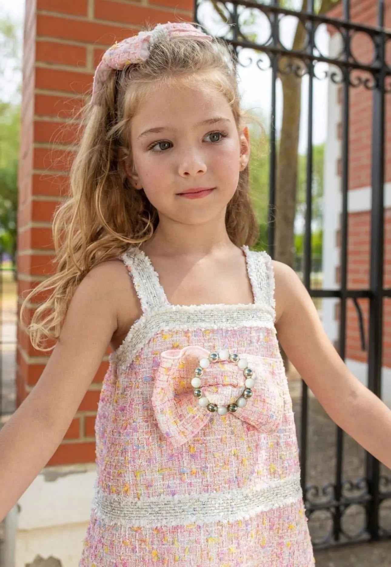 SS26 Naxos Girls Bubblegum Glitter Dress