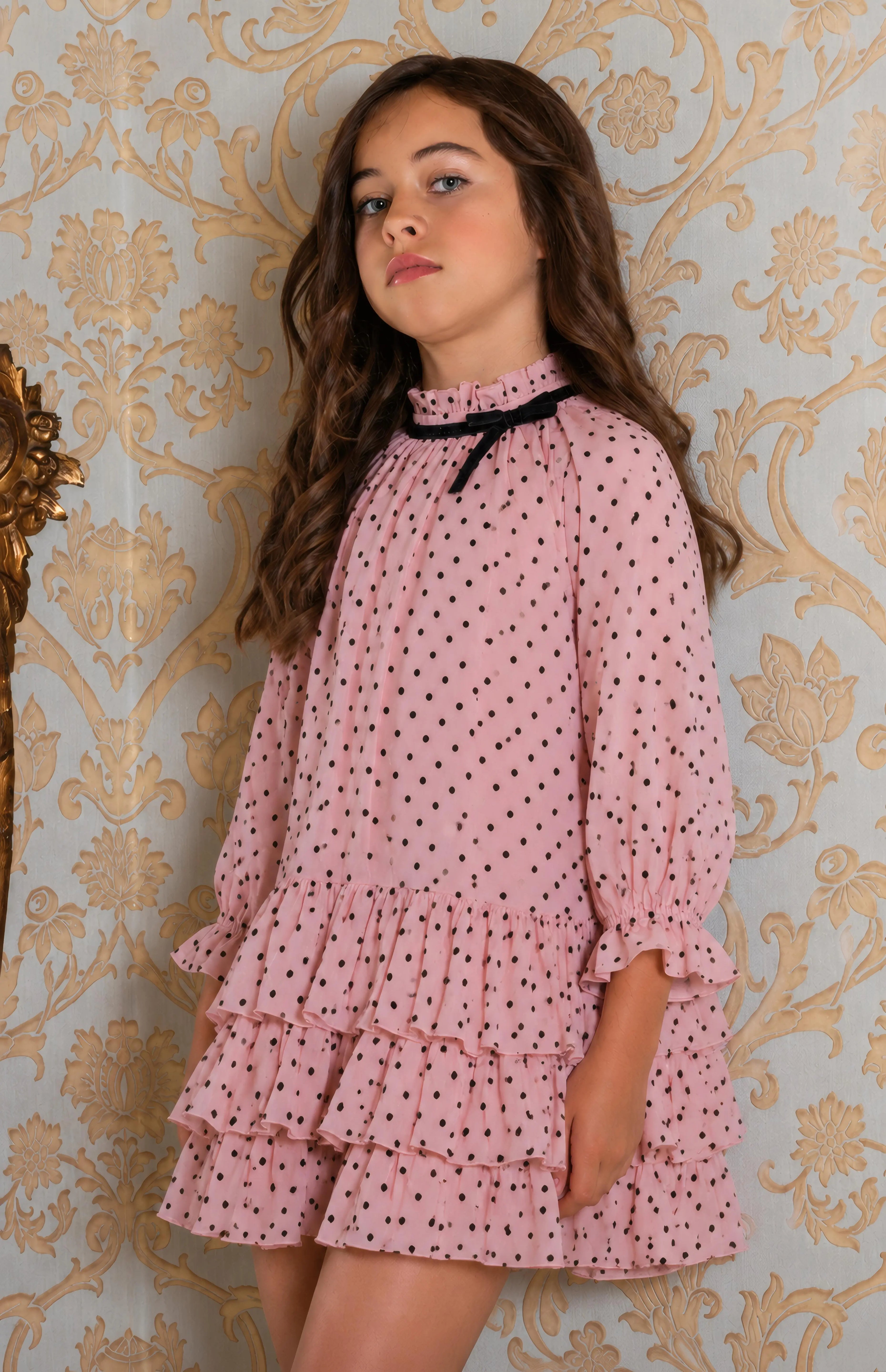 AW26 Miranda Girls Polkadot Frill Trim Dress Miranda
