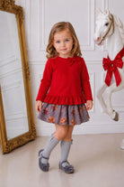 AW26 Miranda Baby Girls Red Teddy Dress Miranda