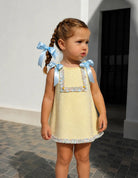 SS26 Baby Girls Lemon Open Back Tulle Dress Dainty Delilah