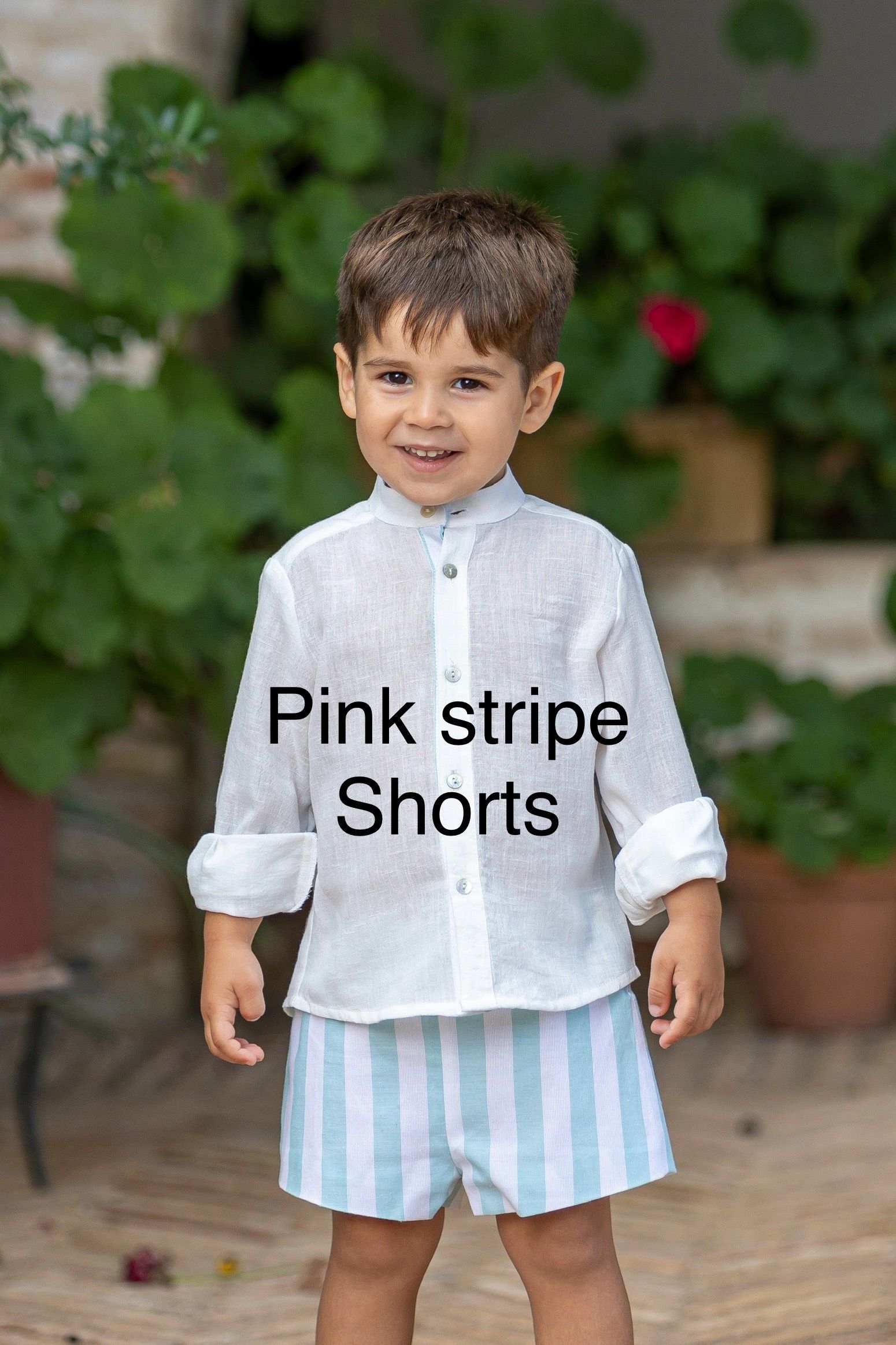 SS25 Babine Boys Pink Stripe Shorts & Shirt - Pre Order