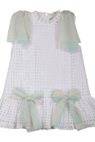 SS26 Naxos Baby Girls White Rainbow Tulle Dress & Knickers Naxos
