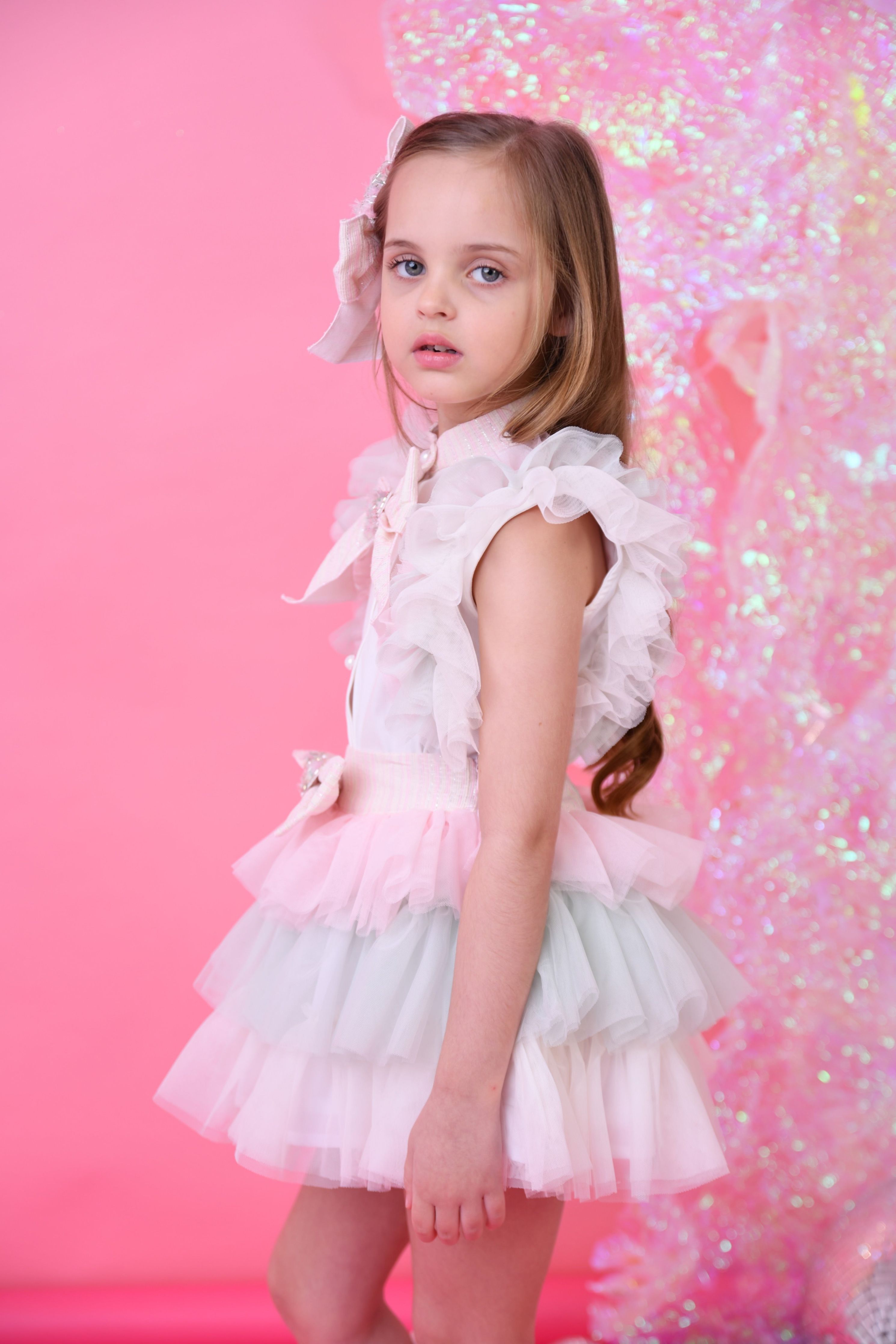 SS25 Naxos Girls Cotton Candy Tulle Skirt Set