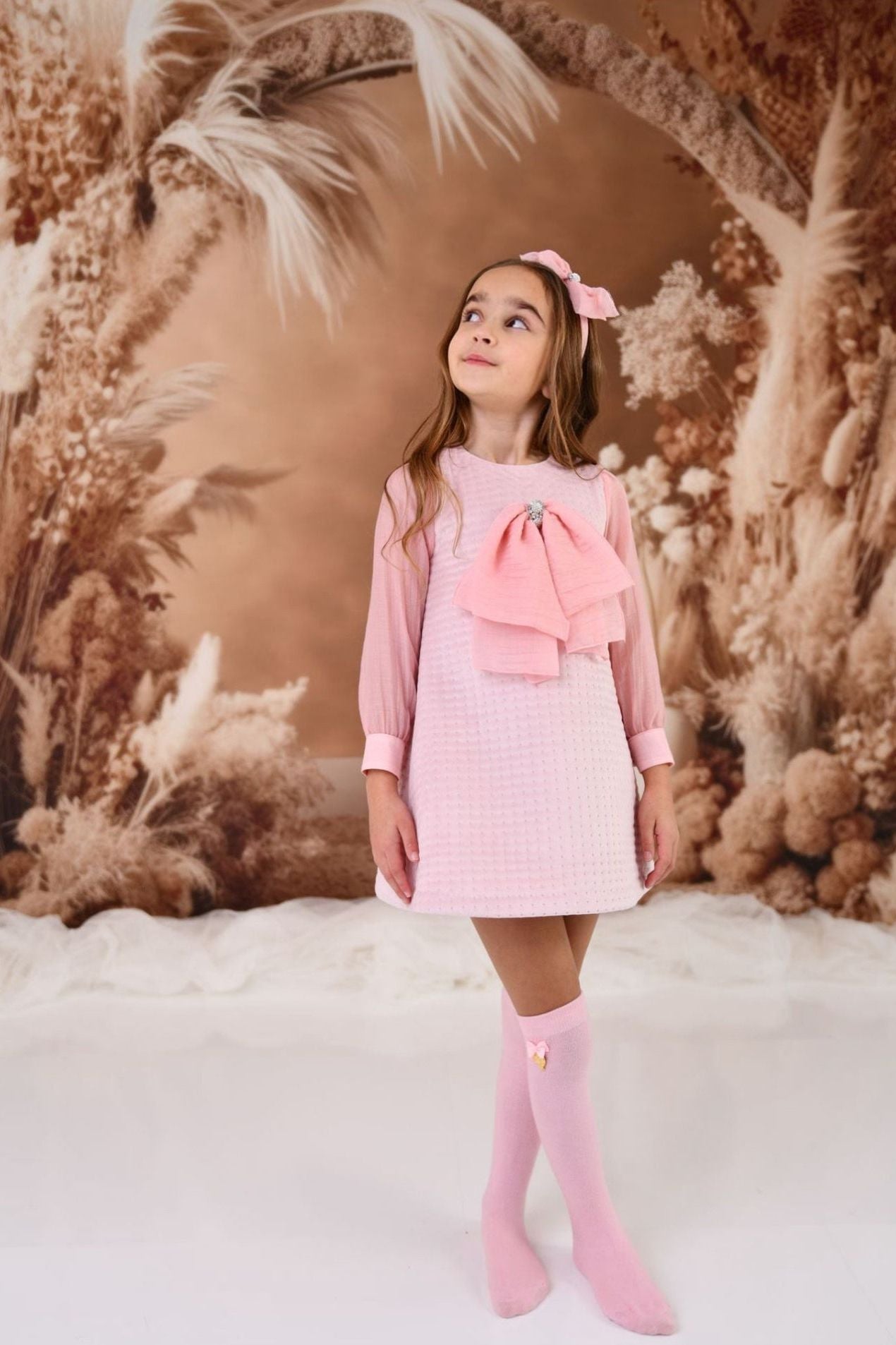 AW24 Rochy Girls Pink Velvet Dress