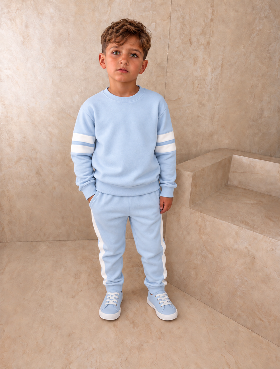 AW26 Baby Boy Blue Jumper Cotton Tracksuit