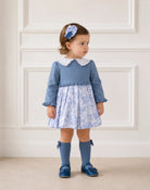 AW26 Miranda Baby Girls Blue Toile Dress Miranda