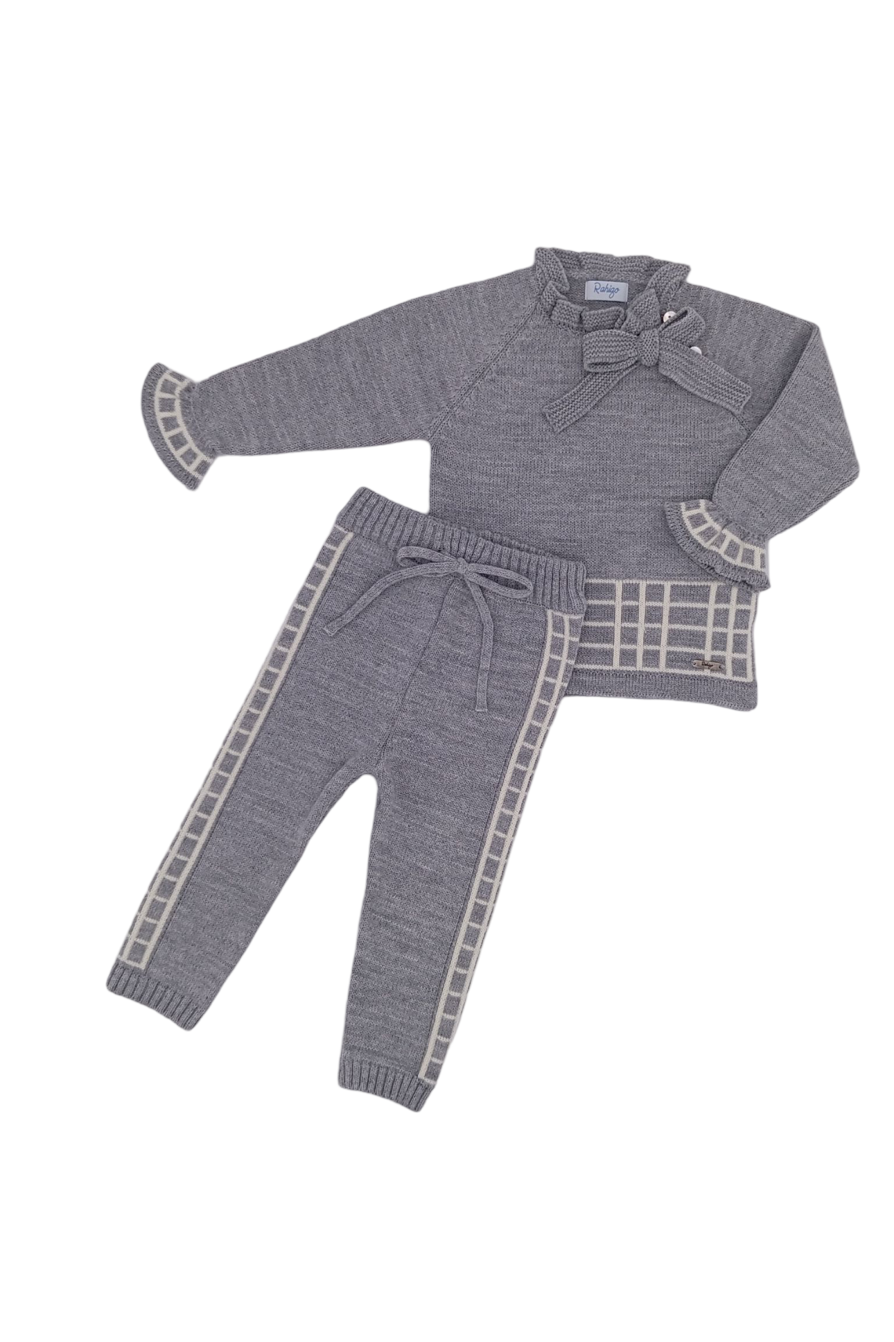 AW24 Rahigo Baby Girls Grey Bow Tracksuit