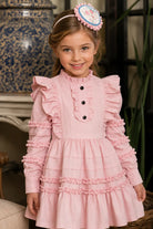 AW26 Rochy Girls Pink Ruffle Tiered Dress Rochy