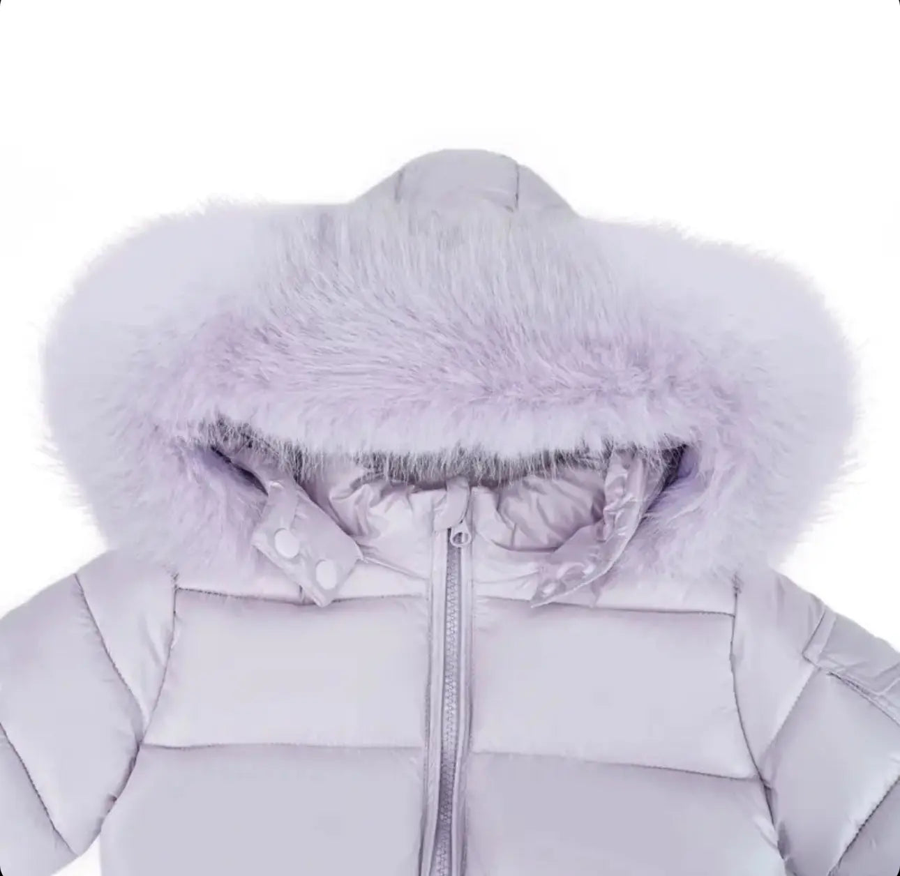 Lilac Fur Hood Unisex Coat Dainty Delilah