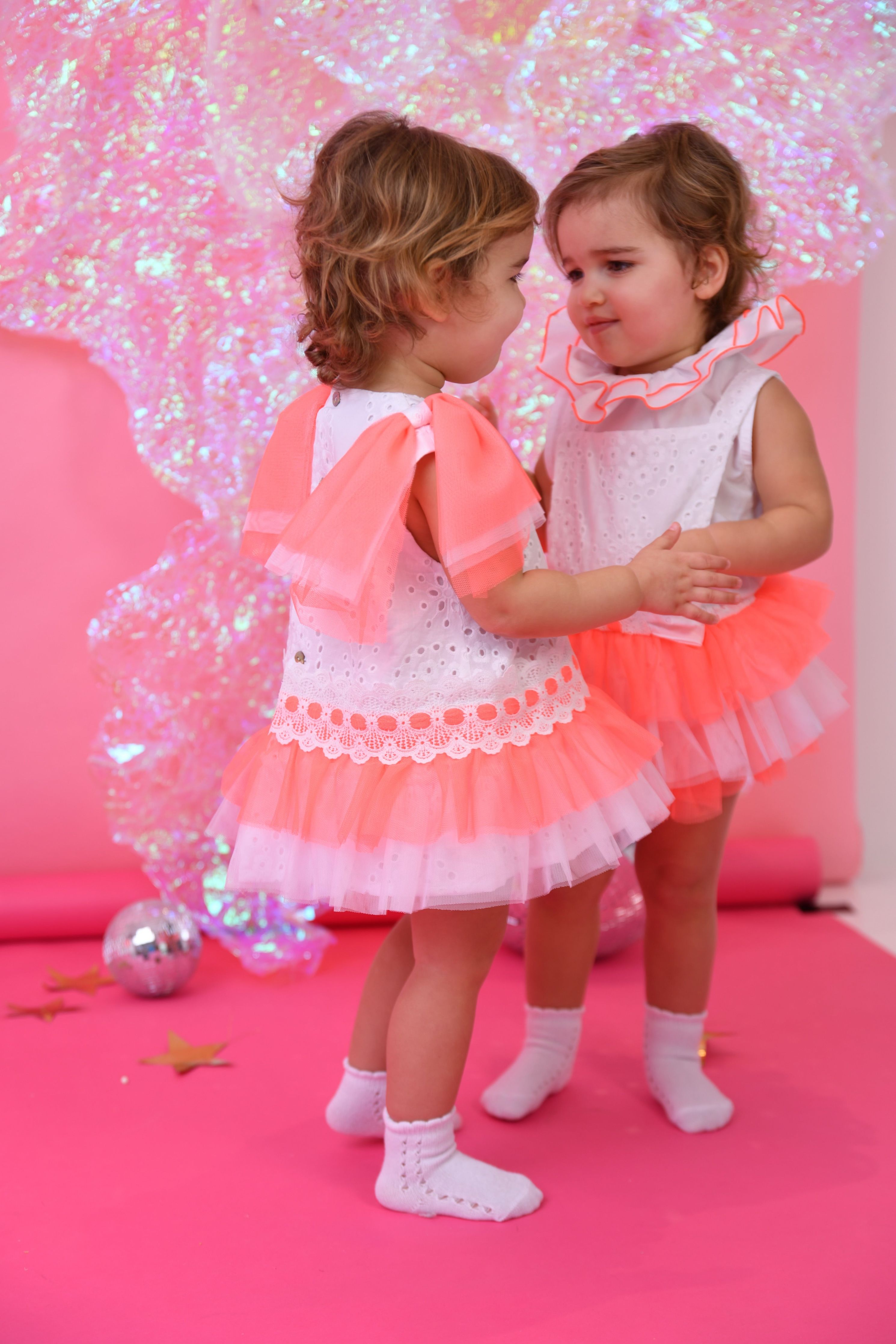 SS25 Naxos Baby Girls Neon Tulle Romper Set