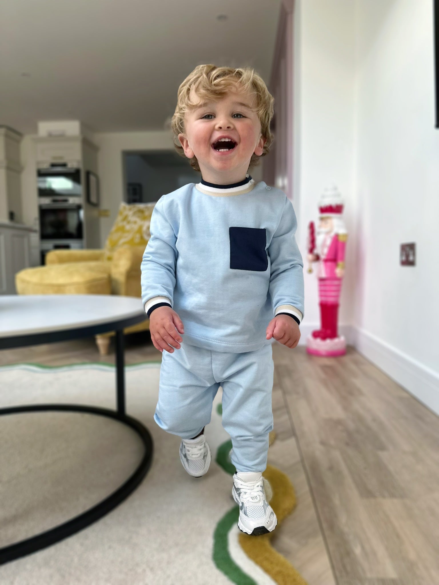 Boys Blue & Navy Cotton Loungewear Set Dainty Delilah
