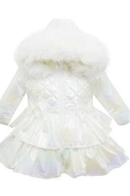 Girls Mermaid Pearl Frilly Coat