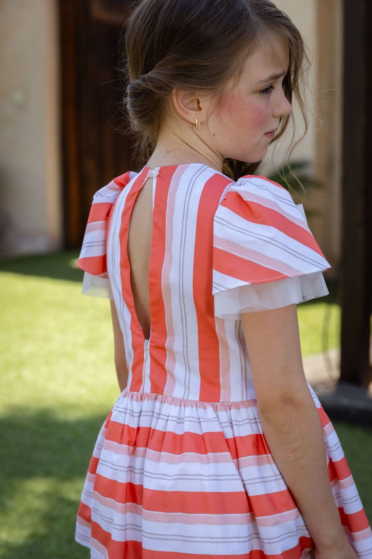 SS25 Rochy Girls Coral Candy Tulle Bow Dress