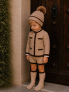 AW26 Rahigo Baby Boys Camel & Brown Knitted Short 5P Set Rahigo Moda Infantil