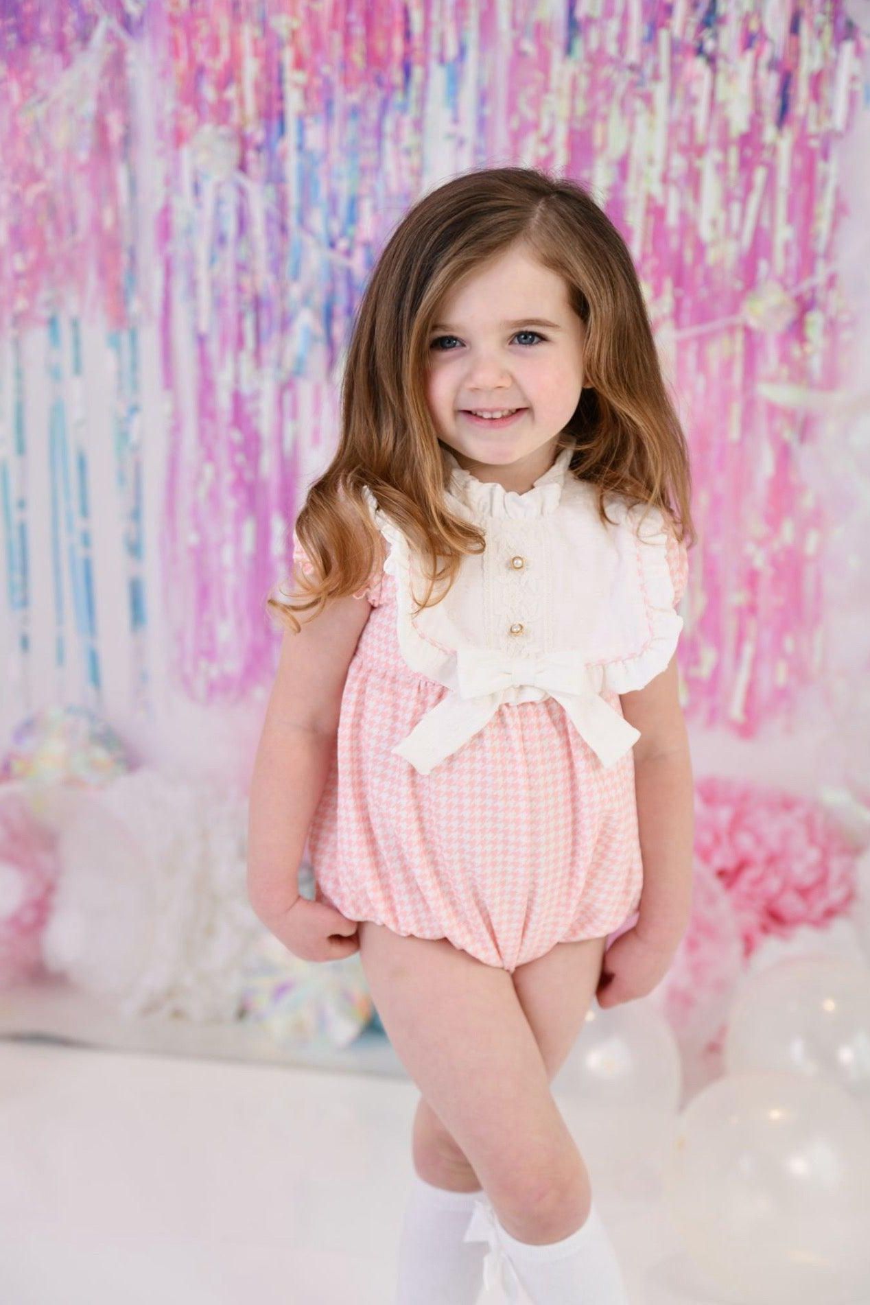 Fofettes & Be Chic Baby Girls Pink Romper Dainty Delilah 
