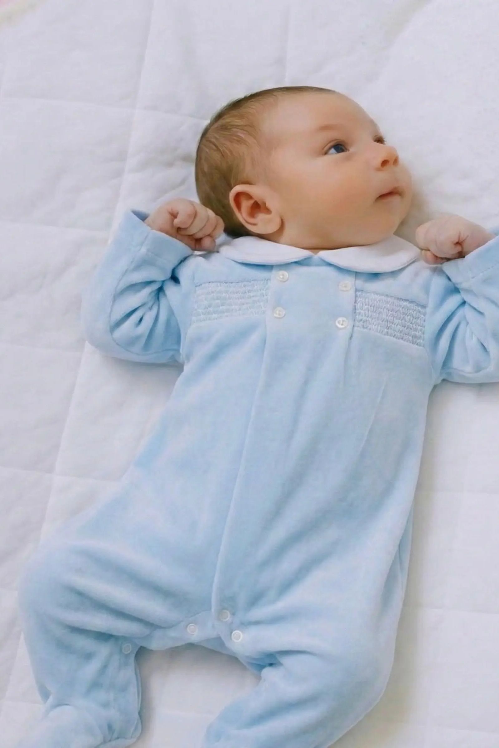 Dainty Delilah Baby Boys Velour Smock Spanish Babygrow Dainty Delilah