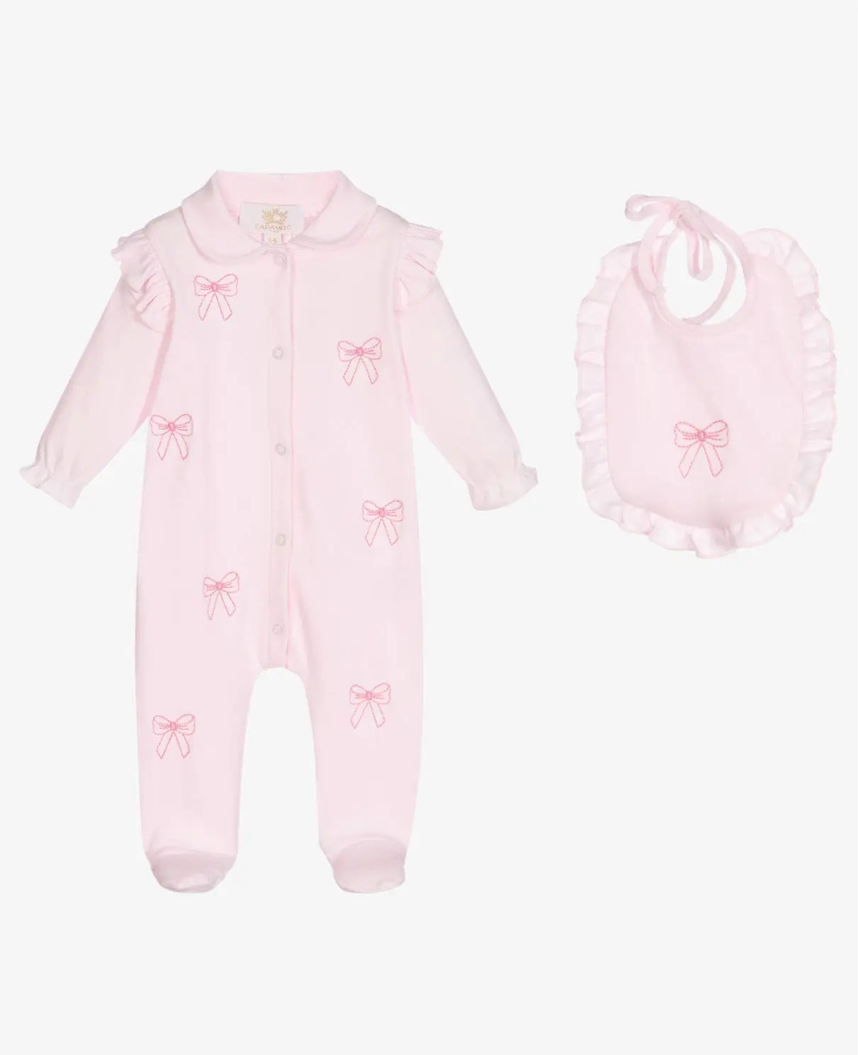 Spanish Baby Girls Pink Lace Babygrow Dainty Delilah