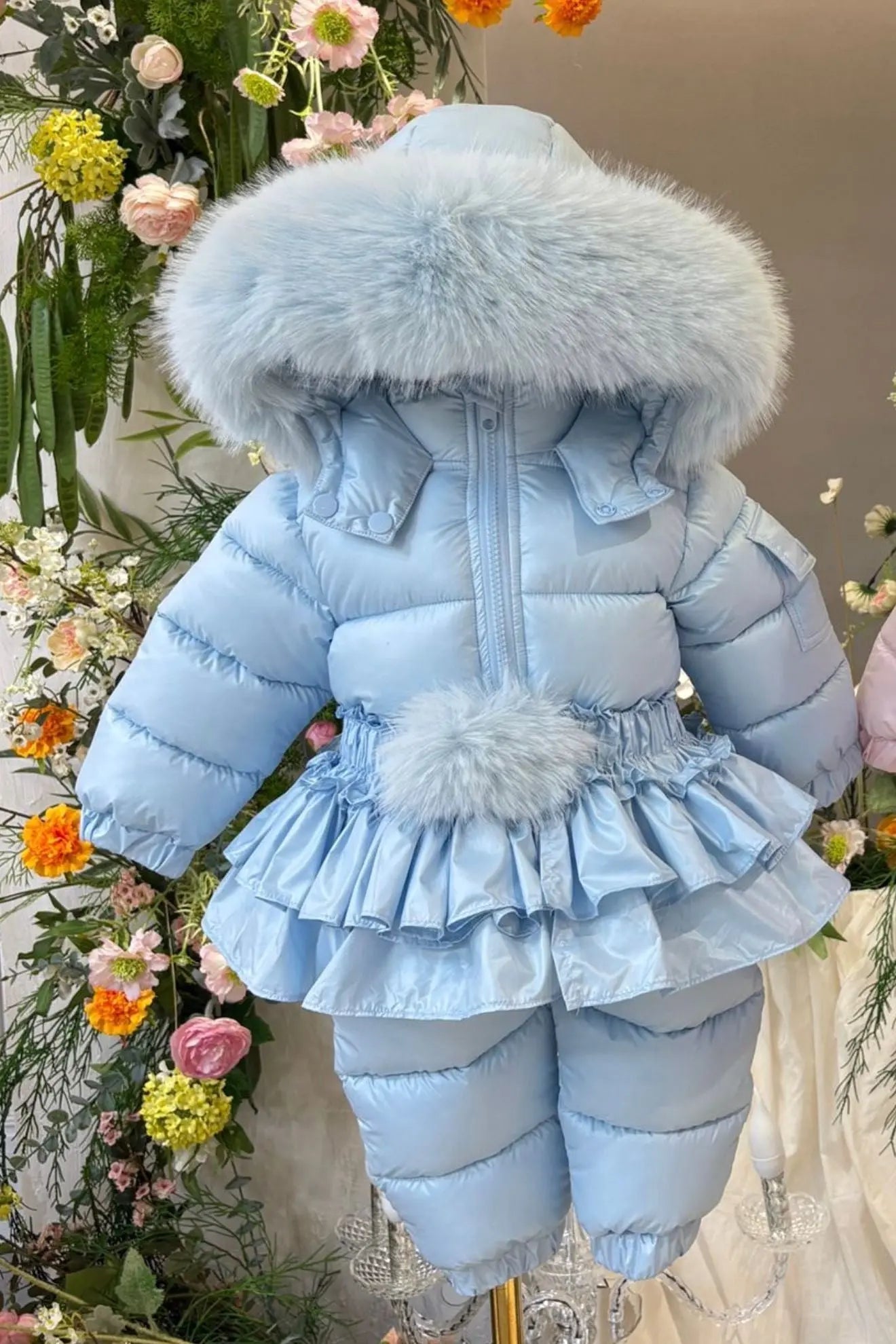 Baby Blue Detachable Skirt ( Unisex ) Snowsuit - Pre Order Dainty Delilah