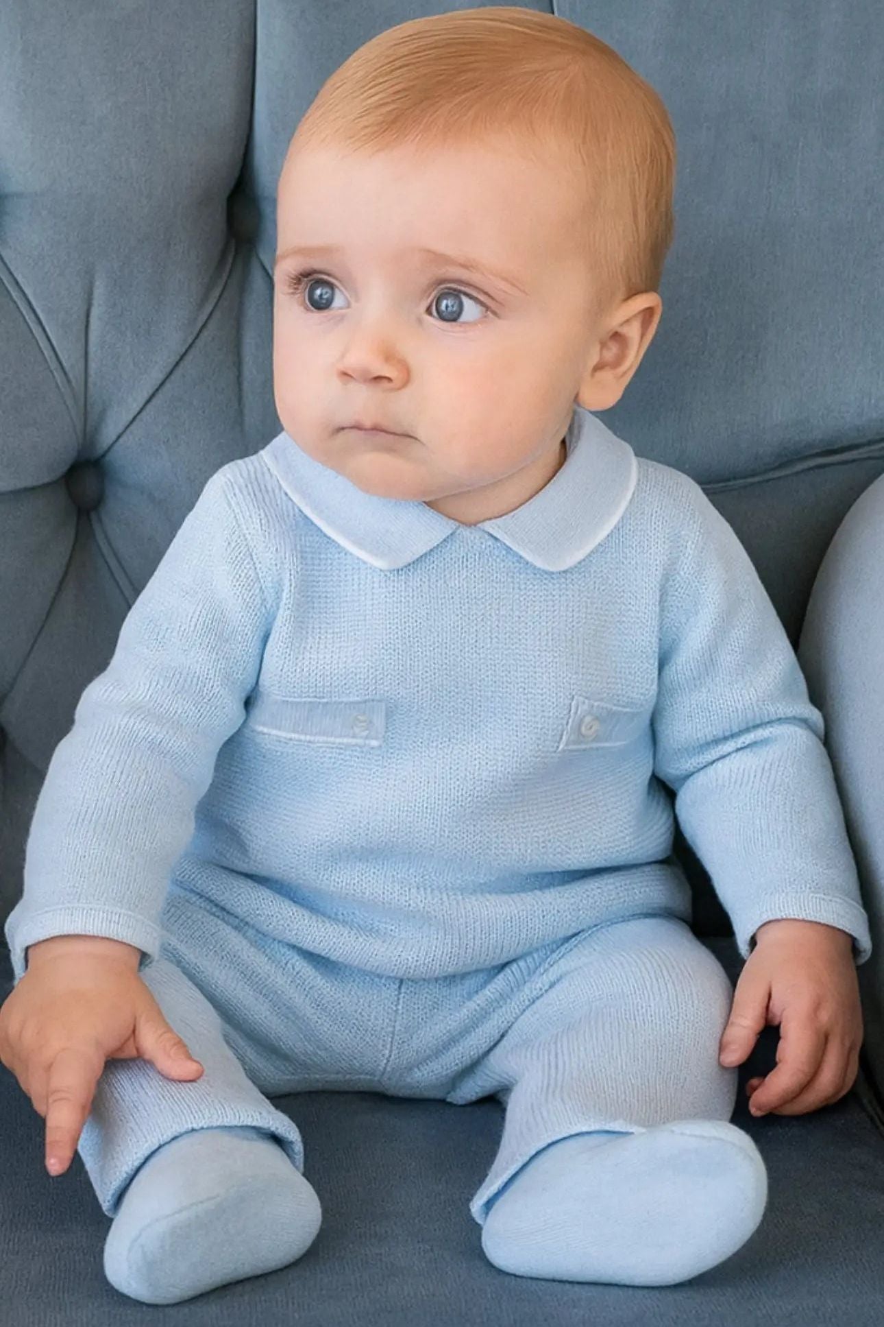 AW25 Pex Baby Blue Boys Knitted Tracksuit Pex Baby