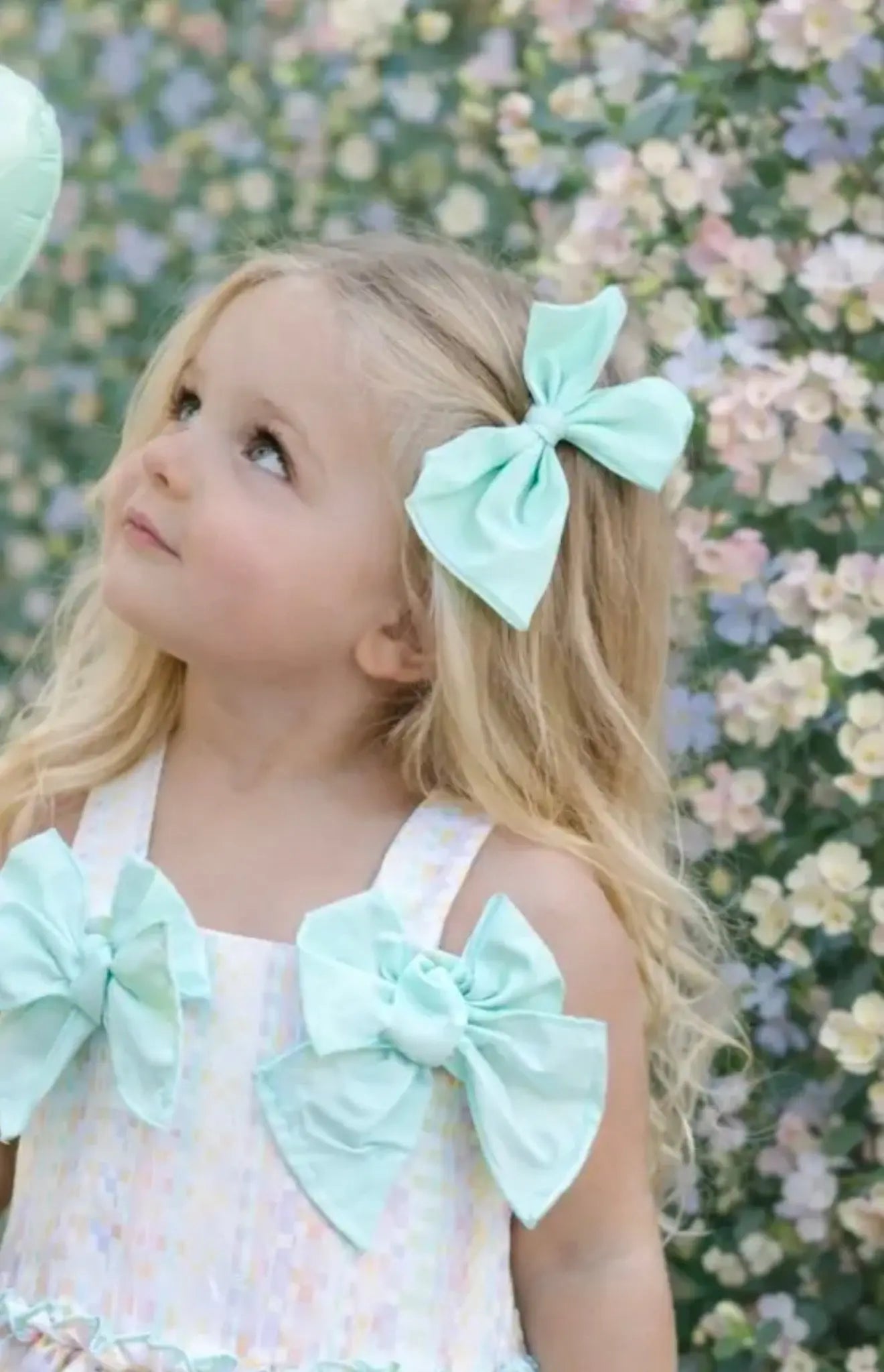 Babine Girls Mint Green Hair Bow Babine