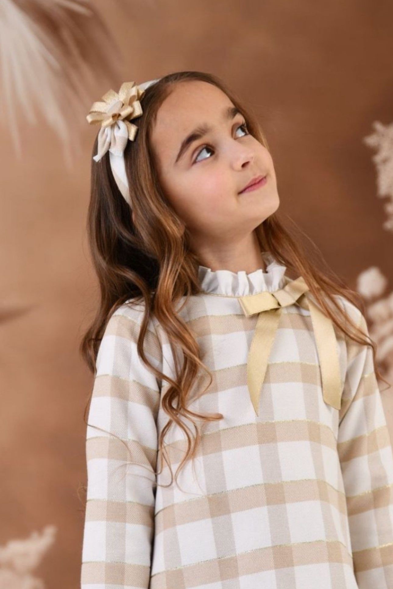 AW24 Rochy Girls Gold Check Headband