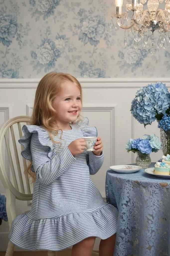 AW25 Miranda Girls Blue Check Dress Miranda