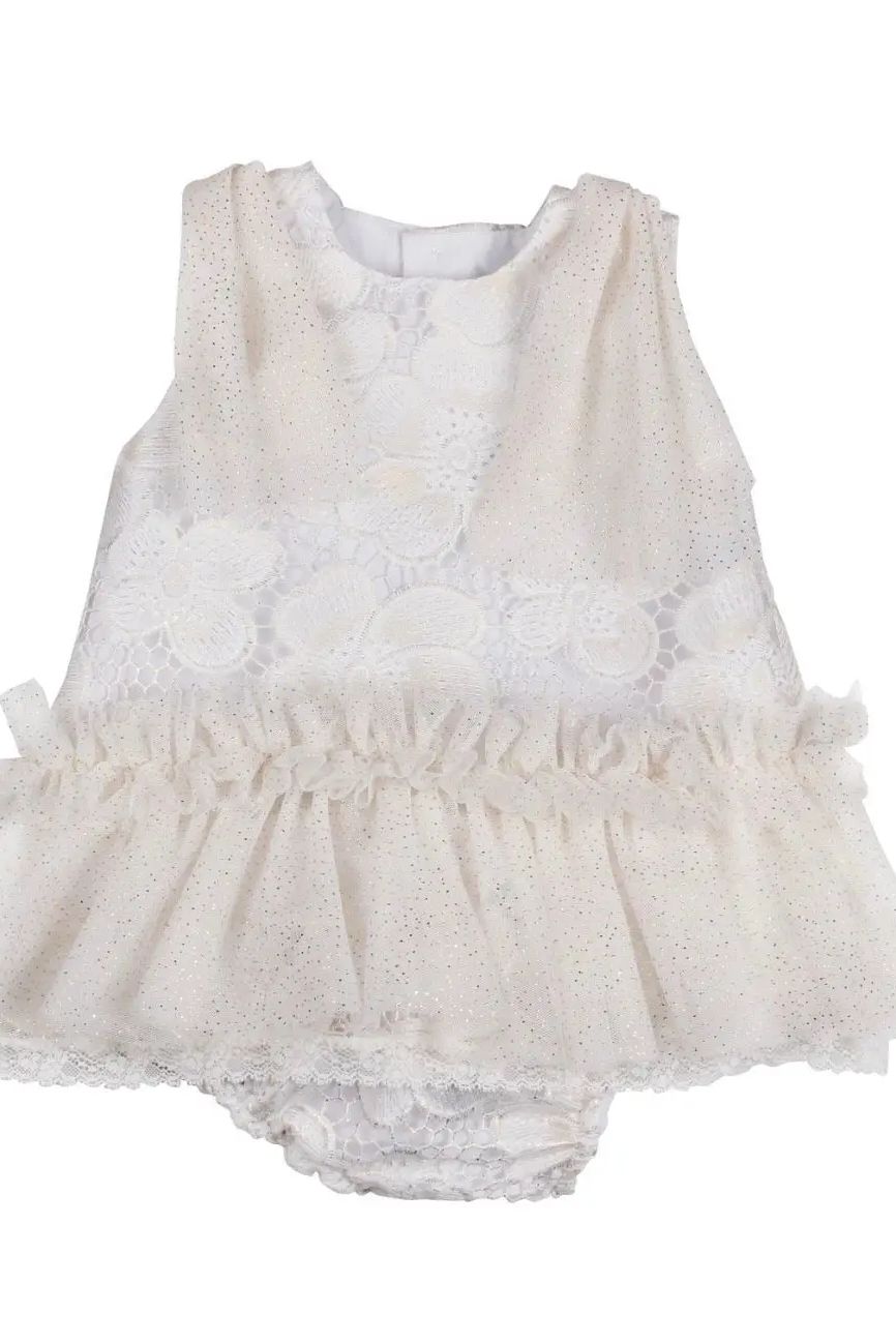 AW25 Naxos Baby Girls Cream Tweed Dress Naxos