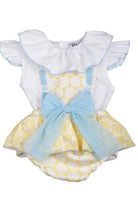 SS26 Naxos Baby Girls Lemon Spot Shirt & H Bar Romper Naxos
