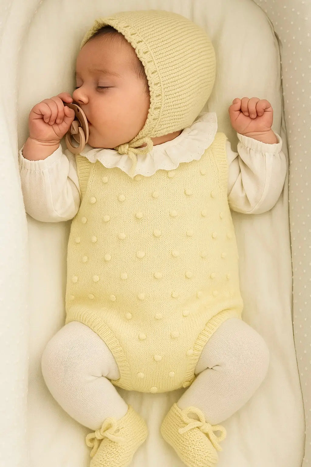 Baby Girls Lemon Knitted Frill Romper Dainty Delilah
