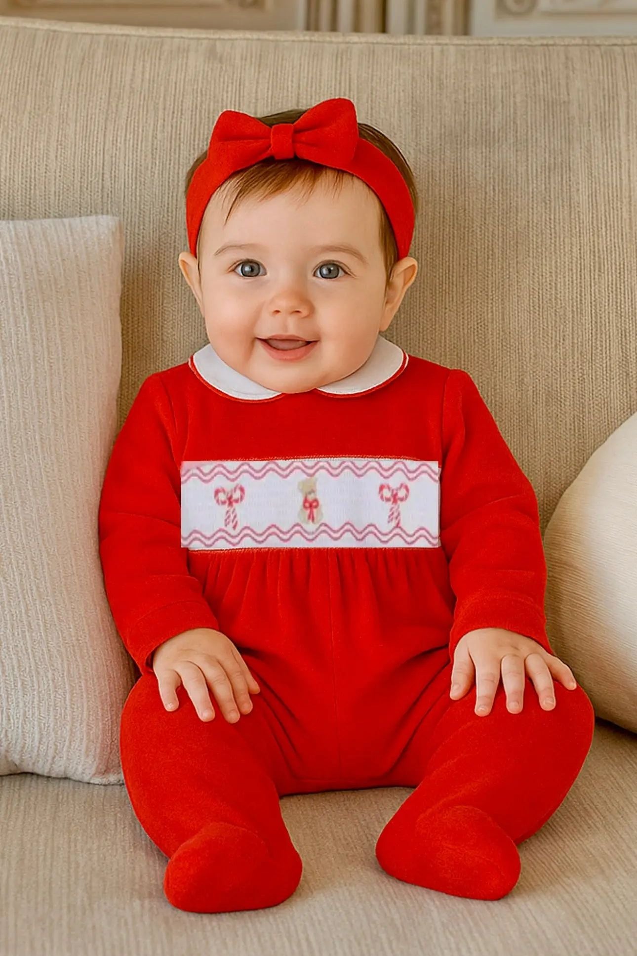 Spanish Baby Girls Christmas Smock Babygrow Pex Baby