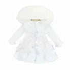 Girls White Frilly Fur Coat
