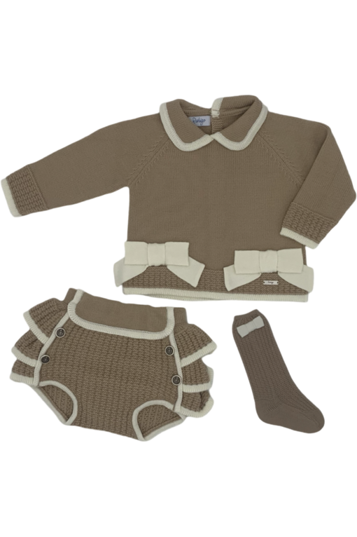 AW24 Rahigo Baby Girls Camel & Cream Jam Pant Set & Socks