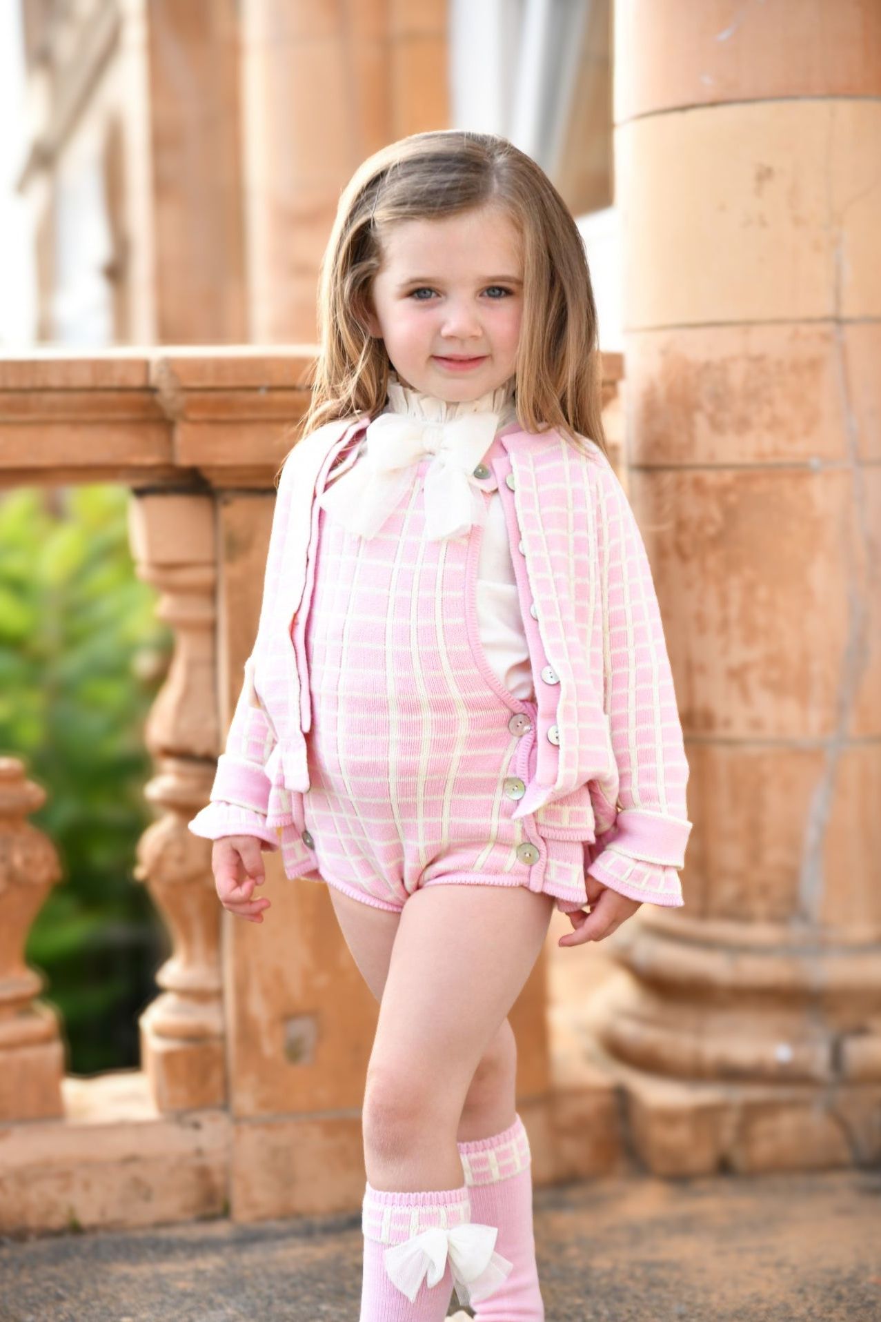 AW24 Rahigo Baby Pink & White Romper Set with Socks