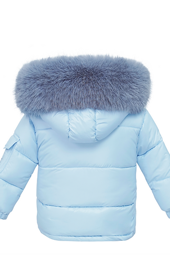 Blue Fur Hood Boys Coat