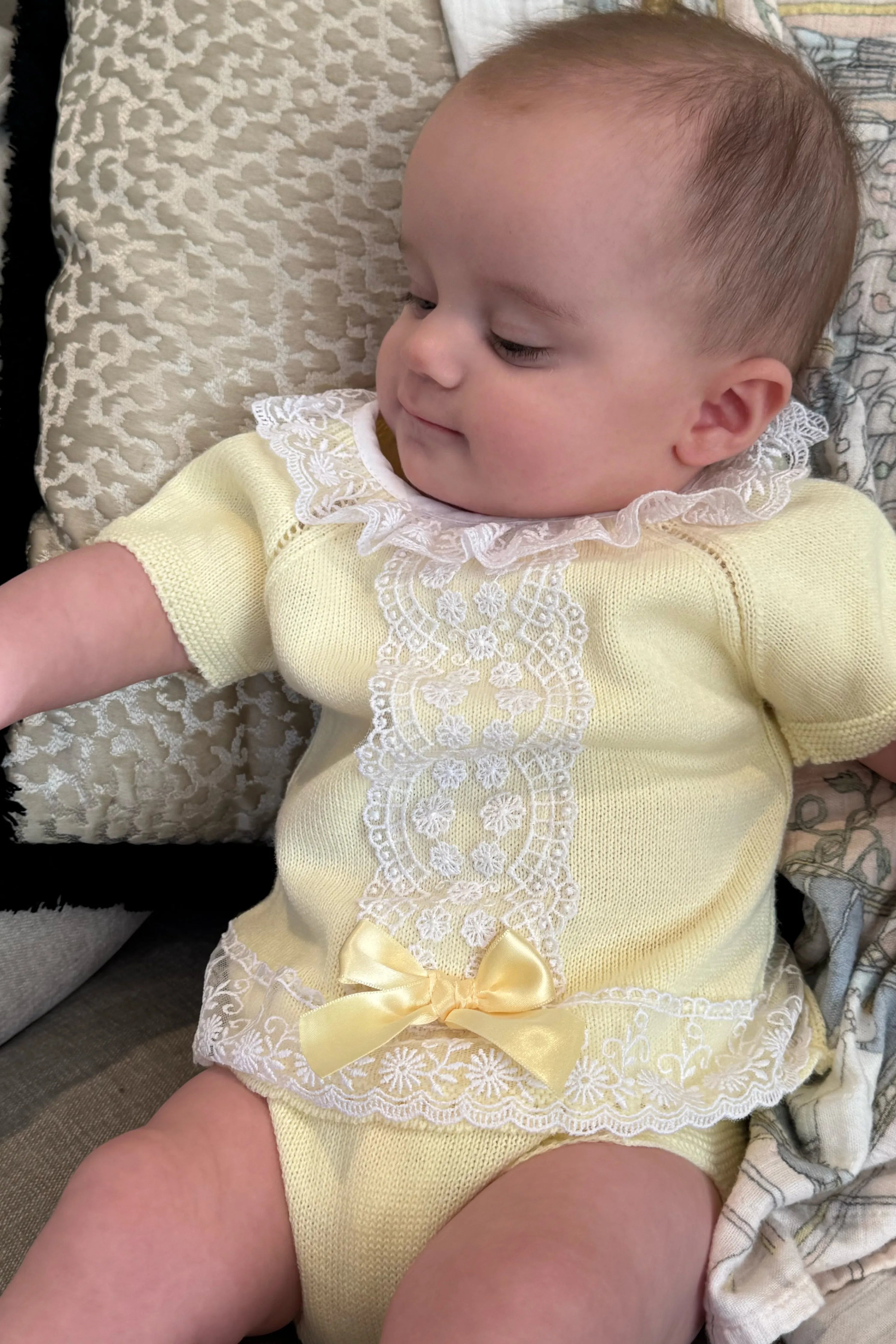Baby Girls Lemon Lace Jam Pant Set Dainty Delilah