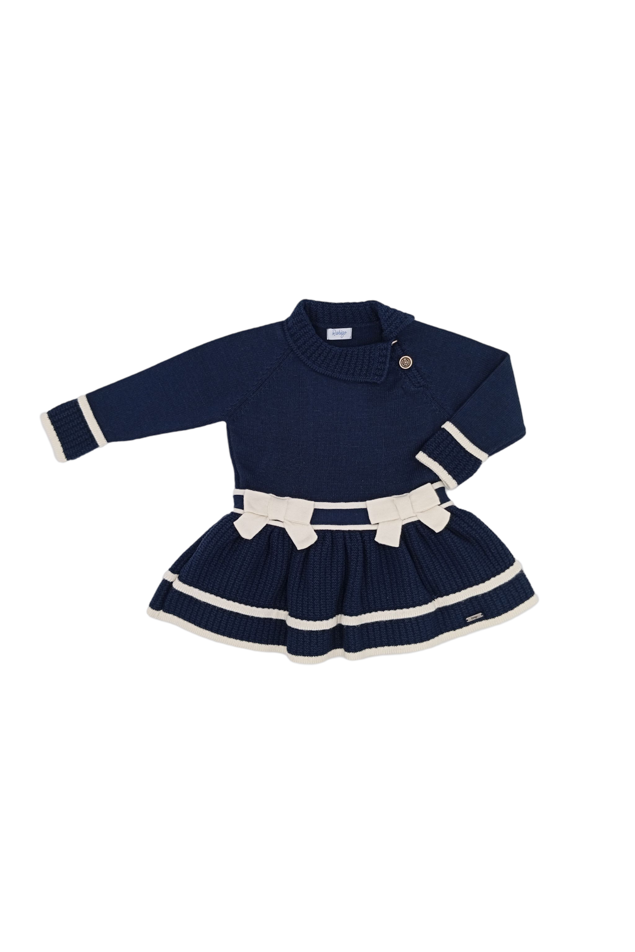 AW24 Rahigo Girls Navy & Cream Dress