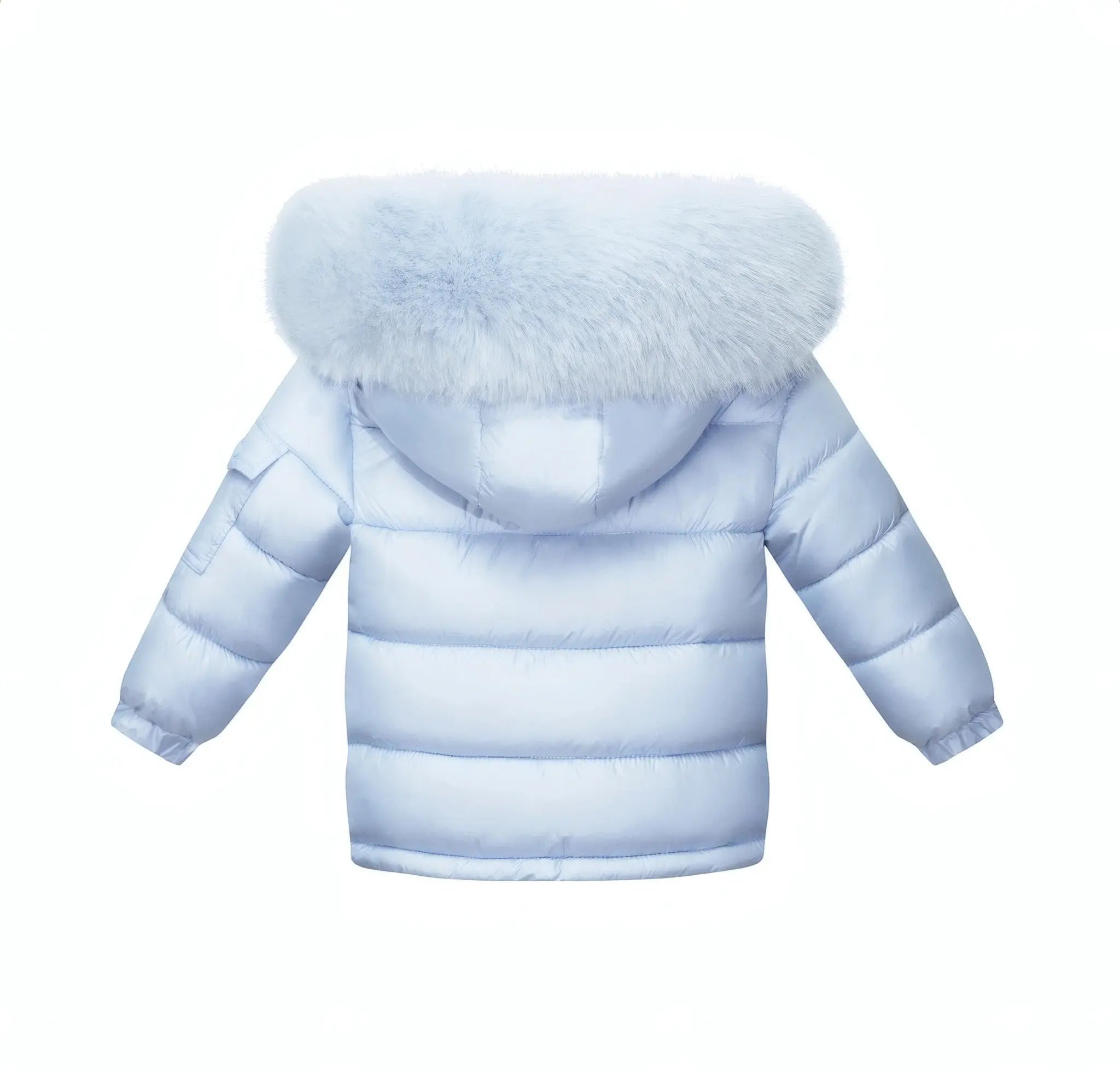 Baby Blue Fur Hood Unisex Coat Upto 12 Years - In Stock Dainty Delilah