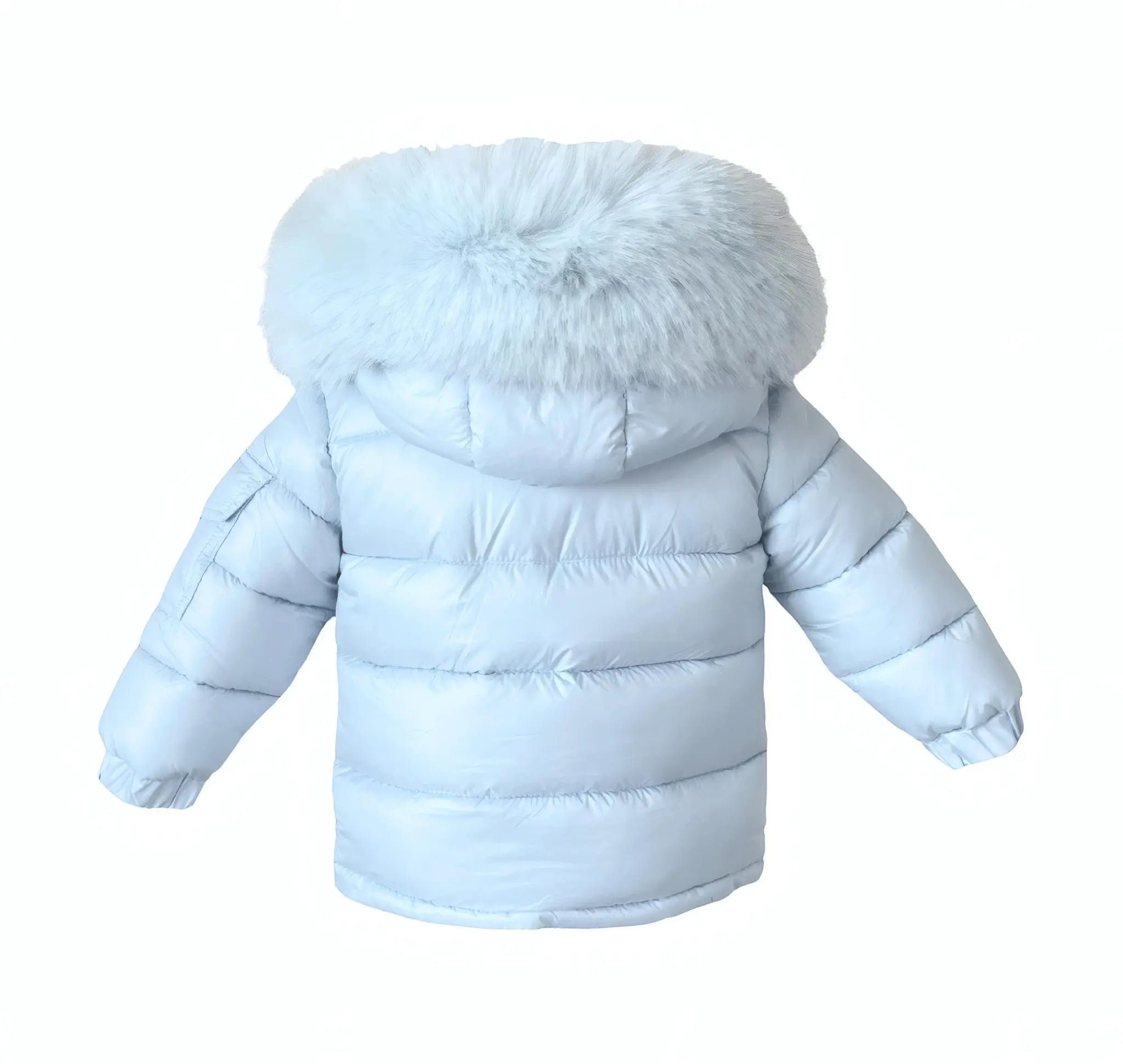 Baby Blue Fur Hood Unisex Coat Upto 12 Years - In Stock Dainty Delilah