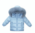 Ocean Blue Fur Hood Unisex Coat Dainty Delilah